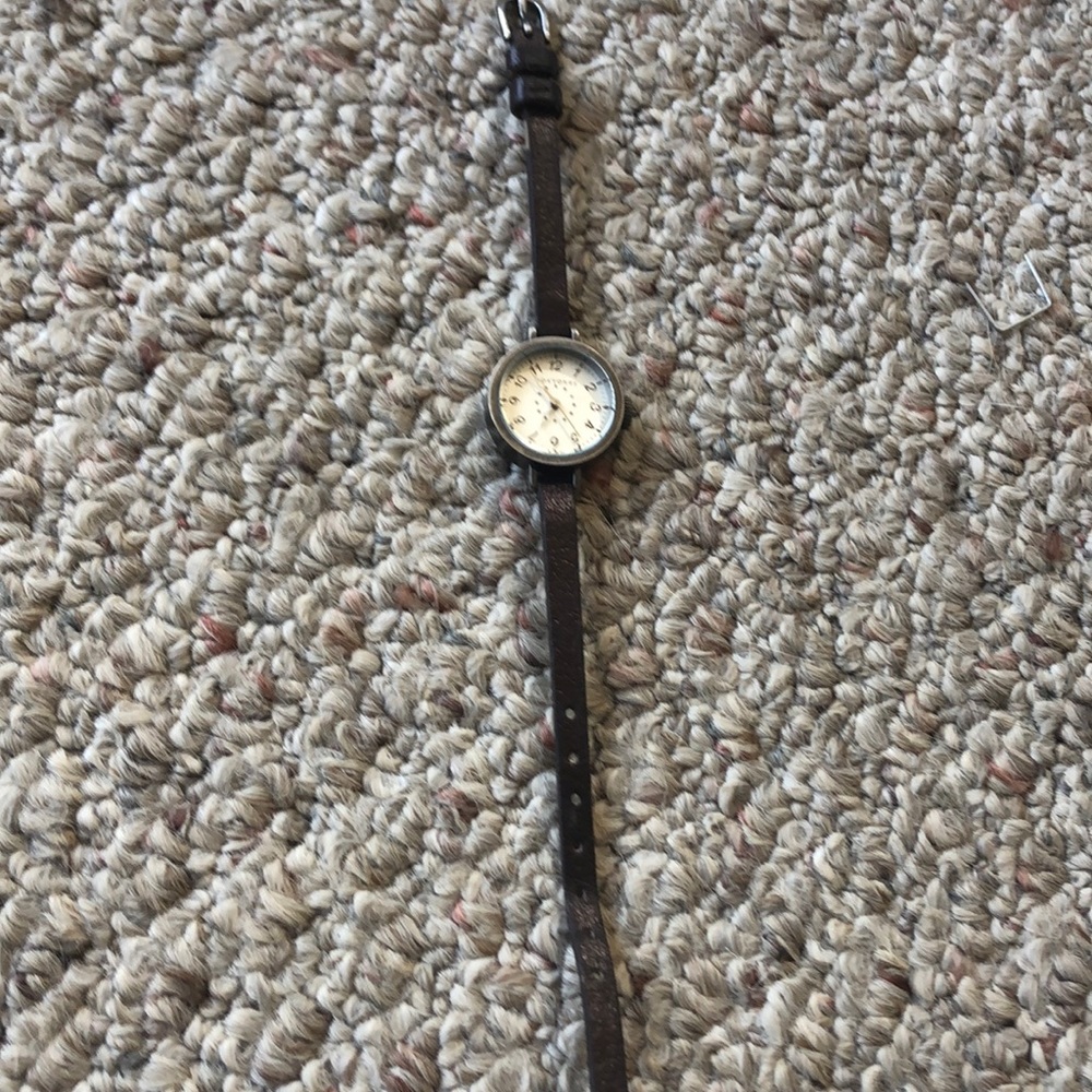 Tokyobay Bronze Leather Slim Band Watch